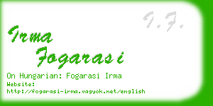 irma fogarasi business card